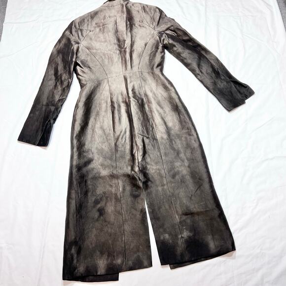Juan Carlos Obando Hand Dyed Bronze Evening Coat Women 12 Wool Silk Trench - Picture 2 of 14